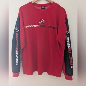 Starter Georgia Bulldogs Red Long Sleeve Shirt Large